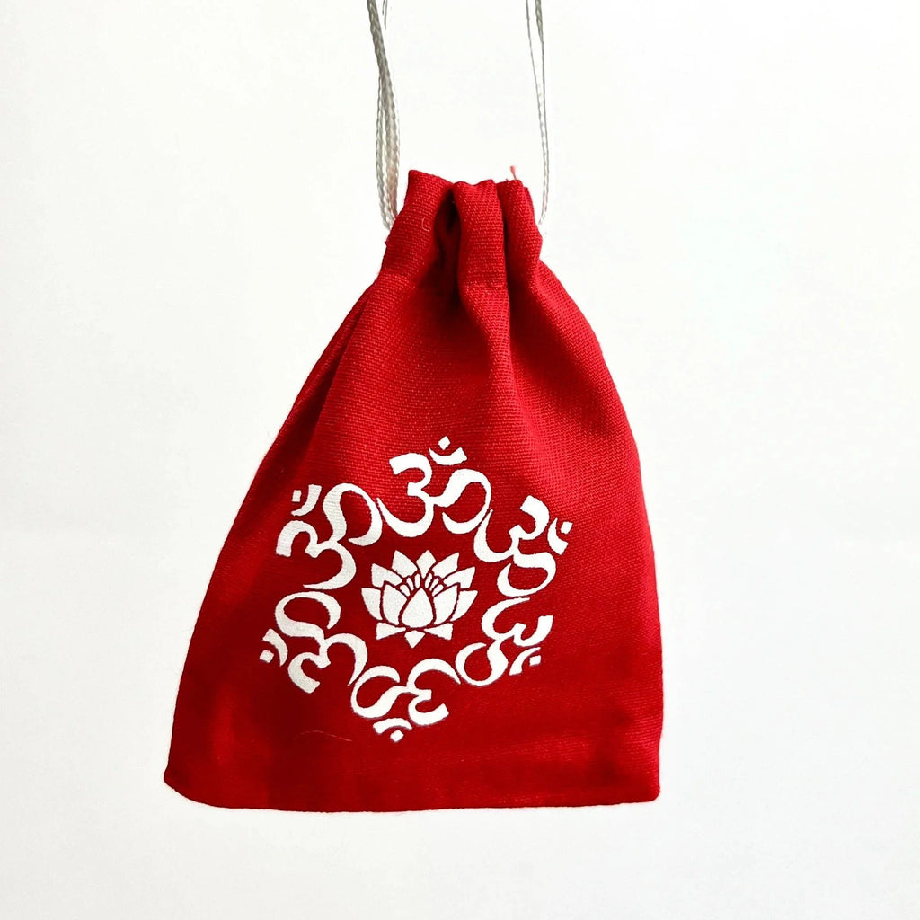 Small Stone Drawstring Bag with Design