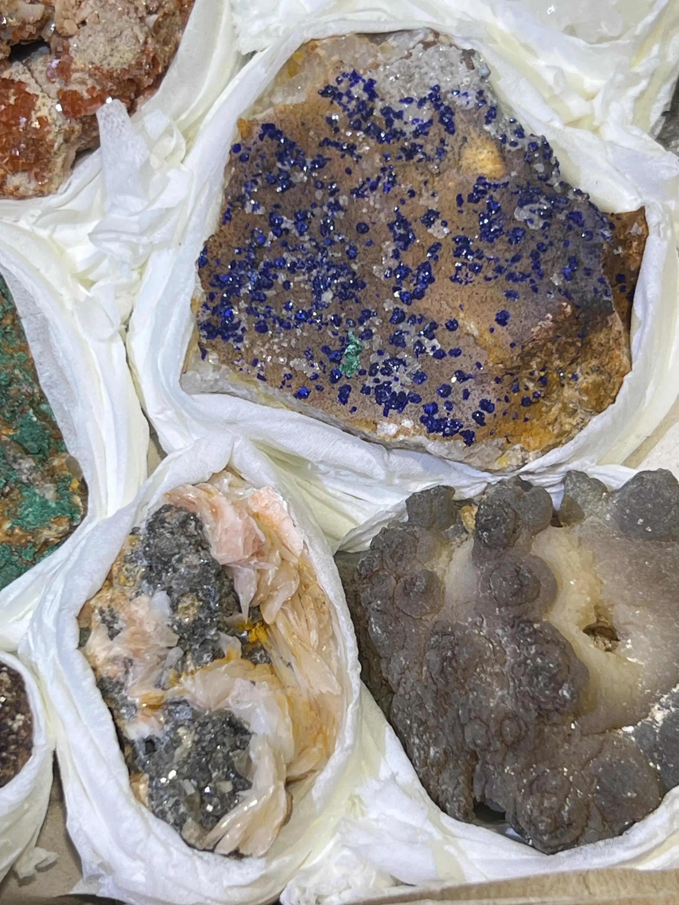 Morocco Mixed Minerals Crystal Druzy Collection Large Boxed Flat Wholesale | Home & Living > Home Decor > Home Accents > Rocks & Geodes | Wiccan Center