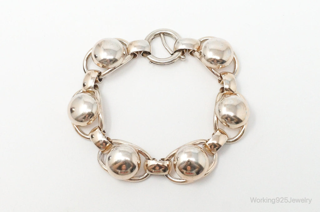 Vintage Designer Napier Modern Large Links Gold Tone Sterling Silver Bracelet | Jewelry > Bracelets | Wiccan Center