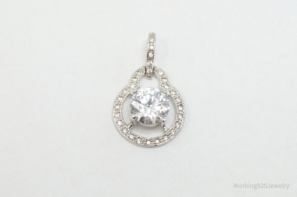 Vintage Art Deco CZ Sterling Silver Necklace Pendant | Jewelry > Necklaces > Pendants | Wiccan Center