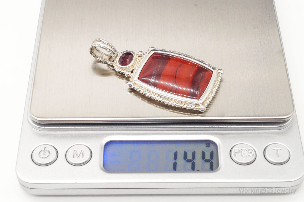 Large Designer Whitney Kelly Red Jasper Garnet Sterling Silver Pendant | Jewelry > Necklaces > Pendants | Wiccan Center