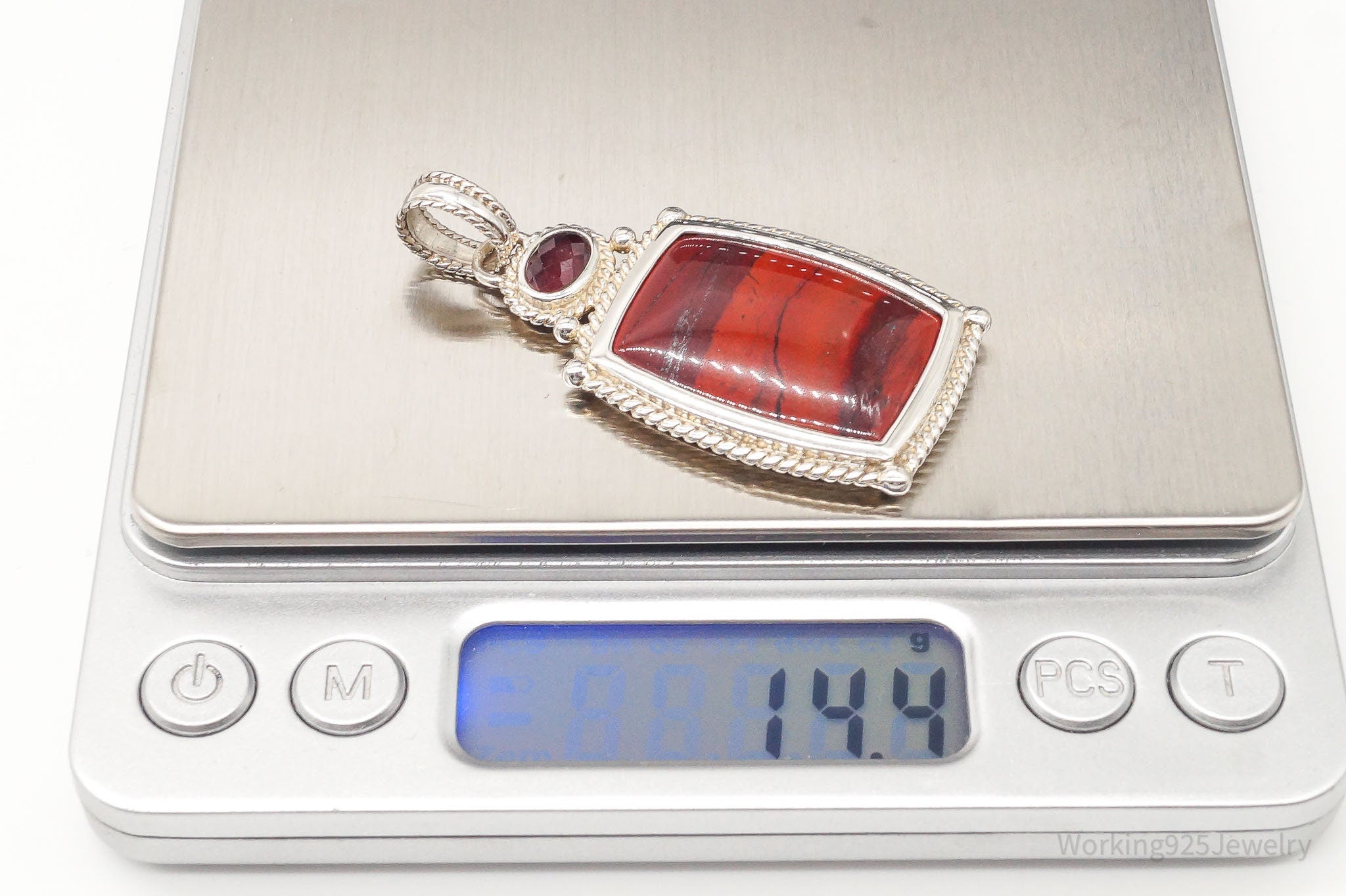 Large Designer Whitney Kelly Red Jasper Garnet Sterling Silver Pendant | Jewelry > Necklaces > Pendants | Wiccan Center