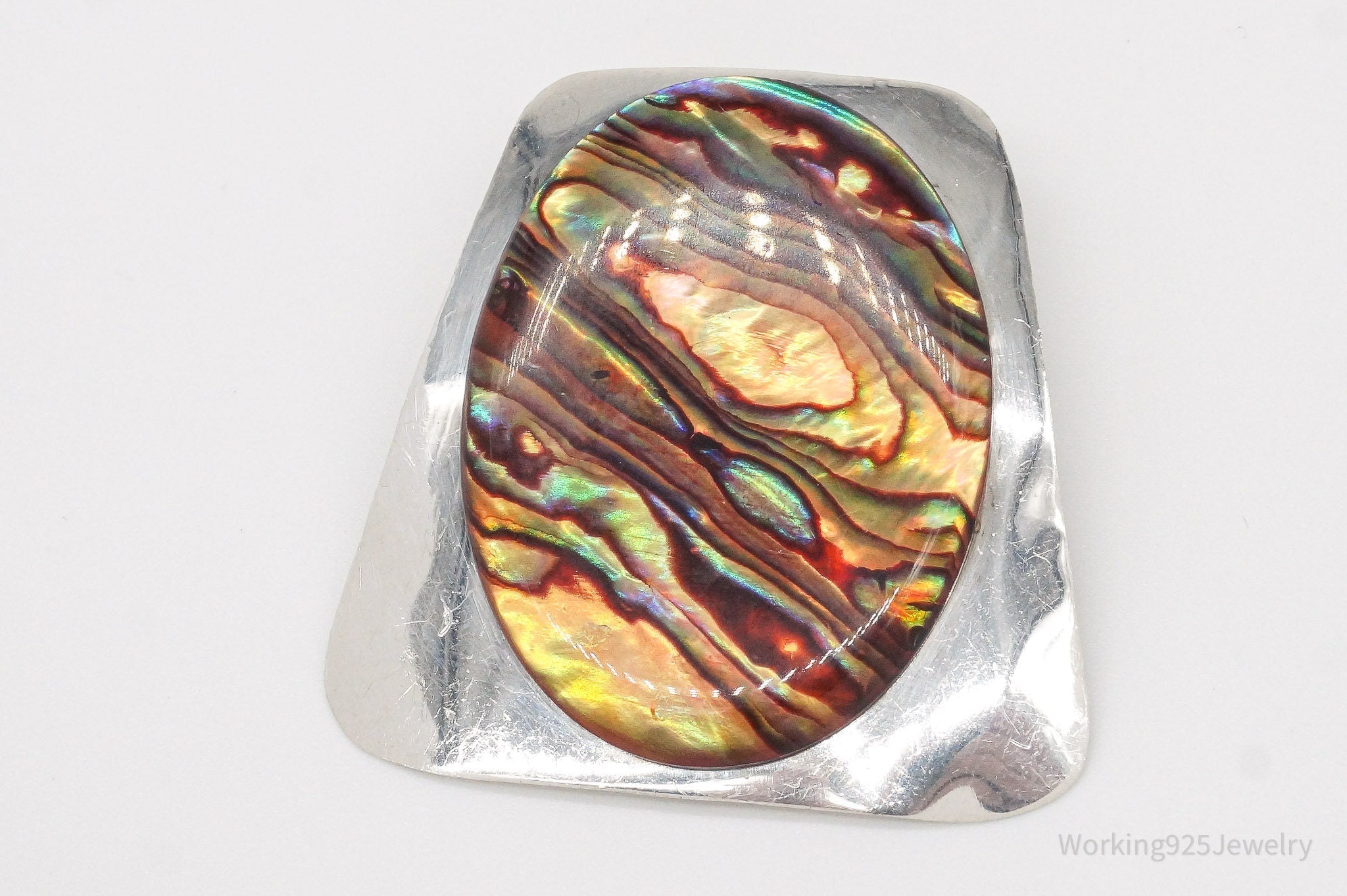 Vintage Vibrant Paua Shell Sterling Silver Brooch Pin Pendant | Jewelry > Brooches, Pins & Clips | Wiccan Center