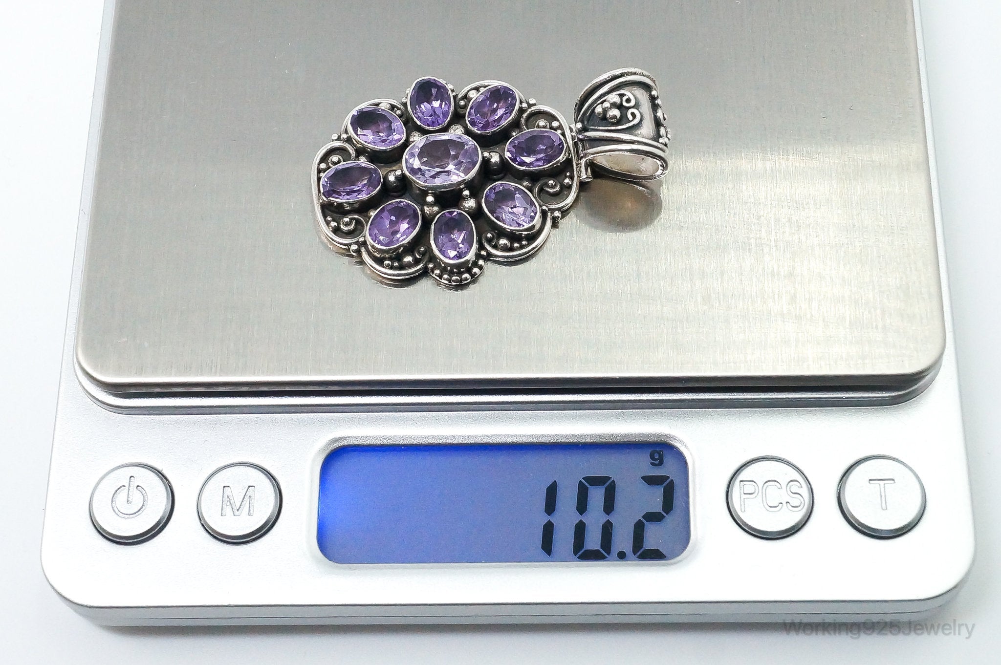 Large Indonesia Designer ATI Amethyst Sterling Silver Necklace Pendant | Jewelry > Necklaces > Pendants | Wiccan Center