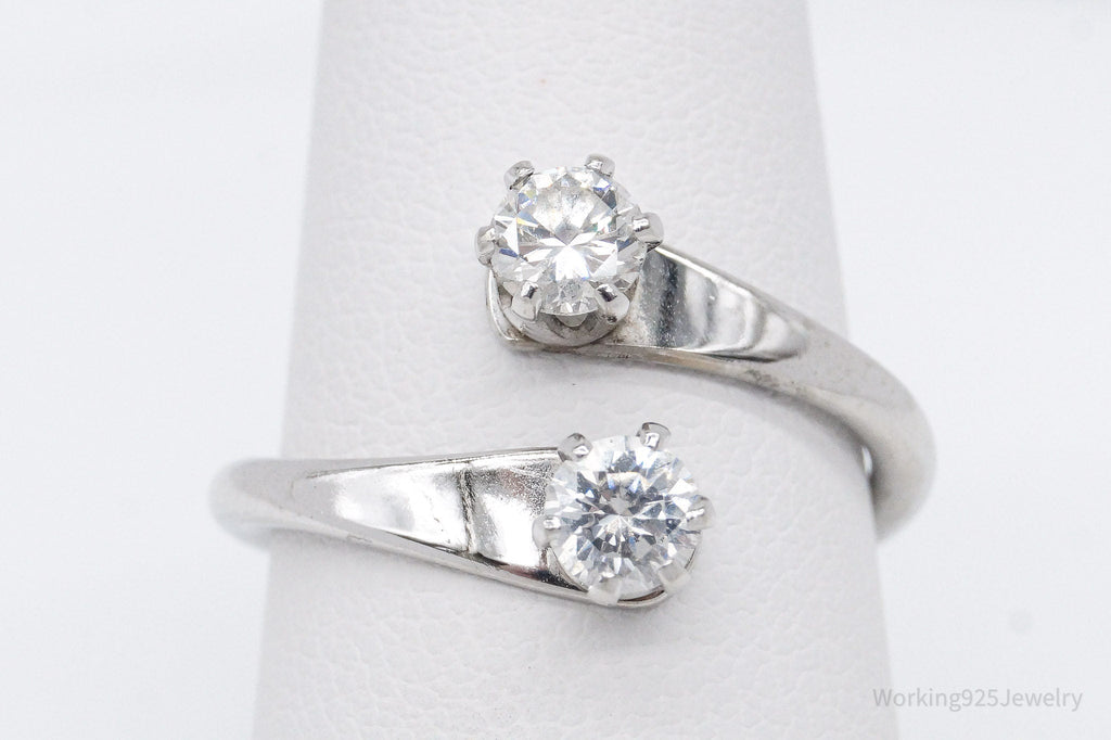 Vintage Mid Century Cubic Zirconia Sterling Silver Wrap Ring - Size 7.25 | Jewelry > Rings | Wiccan Center