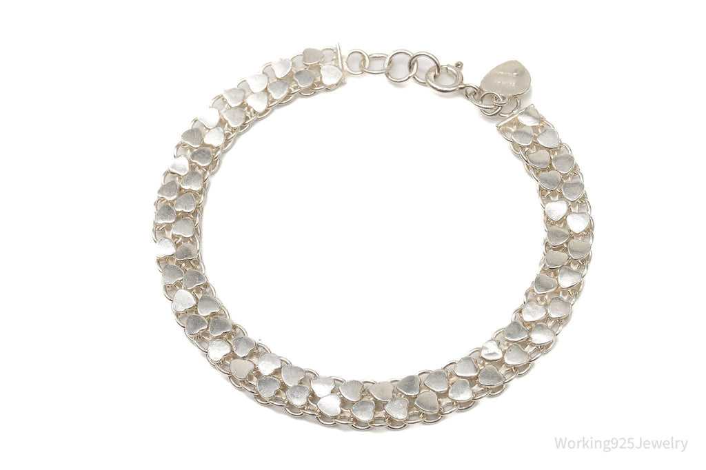 Vintage Hearts Mesh Chain Link Silver Bracelet | Jewelry > Bracelets | Wiccan Center
