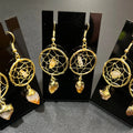 DreamCatcher Earrings Pair (Citrine Crystal)(Gold Plated)(Stainless Steel Hooks) Gemstone Jewelry Supply | Jewelry > Earrings > Dangle & Drop Earrings | Wiccan Center