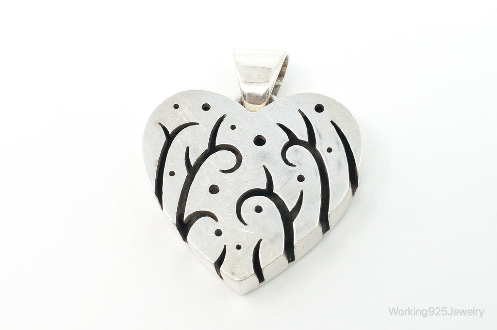 Vintage Designer Heart Trees & Stars Sterling Silver Pendant | Jewelry > Necklaces > Pendants | Wiccan Center