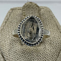 Sterling Silver Bezeled Herkimer Diamond Ring - Size 7 - Clarity, Intuition & Alignment | Rings | Wiccan Center
