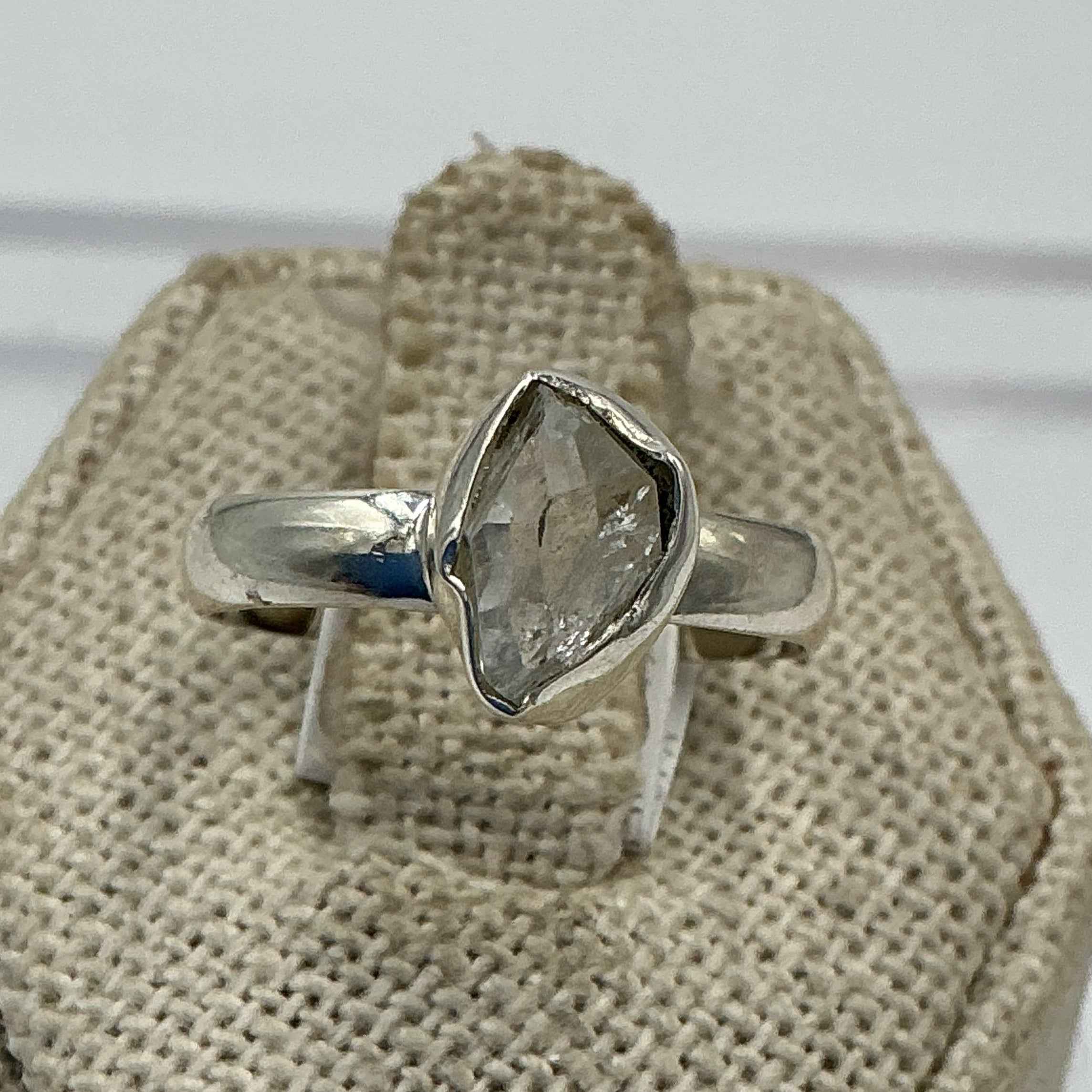 Sterling Silver Herkimer Diamond Ring - Size 7 - Clarity, Intuition & Alignment | Rings | Wiccan Center