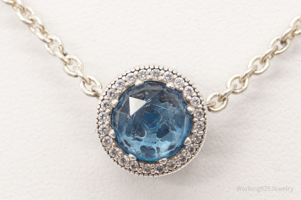 Pandora Blue Crystal Cubic Zirconia Sterling Silver Necklace | Jewelry > Necklaces > Pendants | Wiccan Center