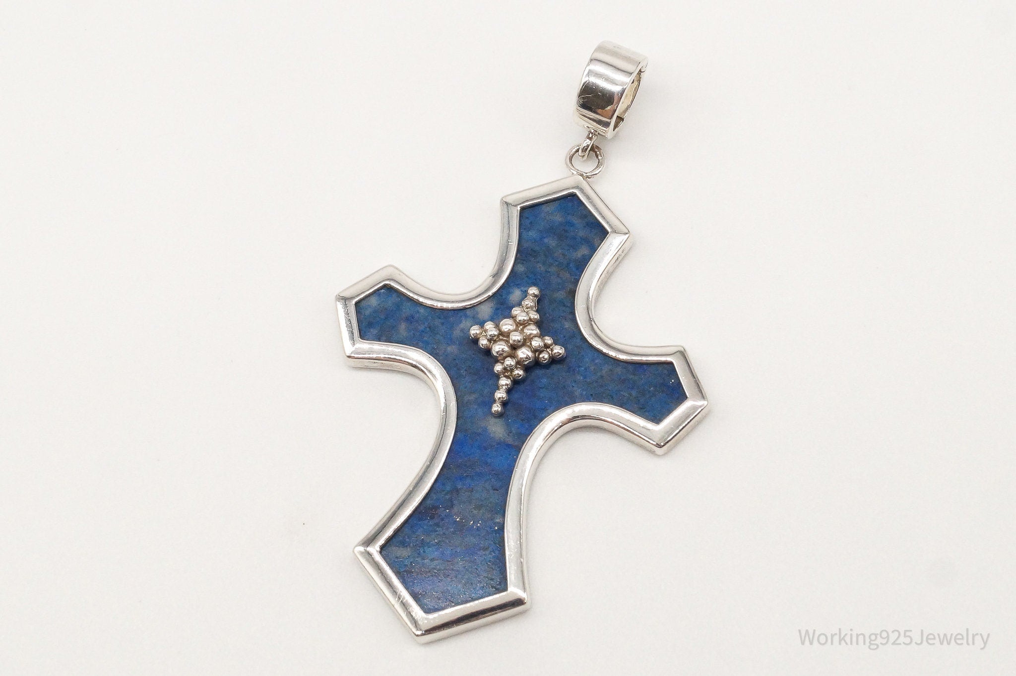 Designer Whitney Kelly Large Lapis Lazuli Cross Sterling Silver Pendant | Jewelry > Necklaces > Pendants | Wiccan Center