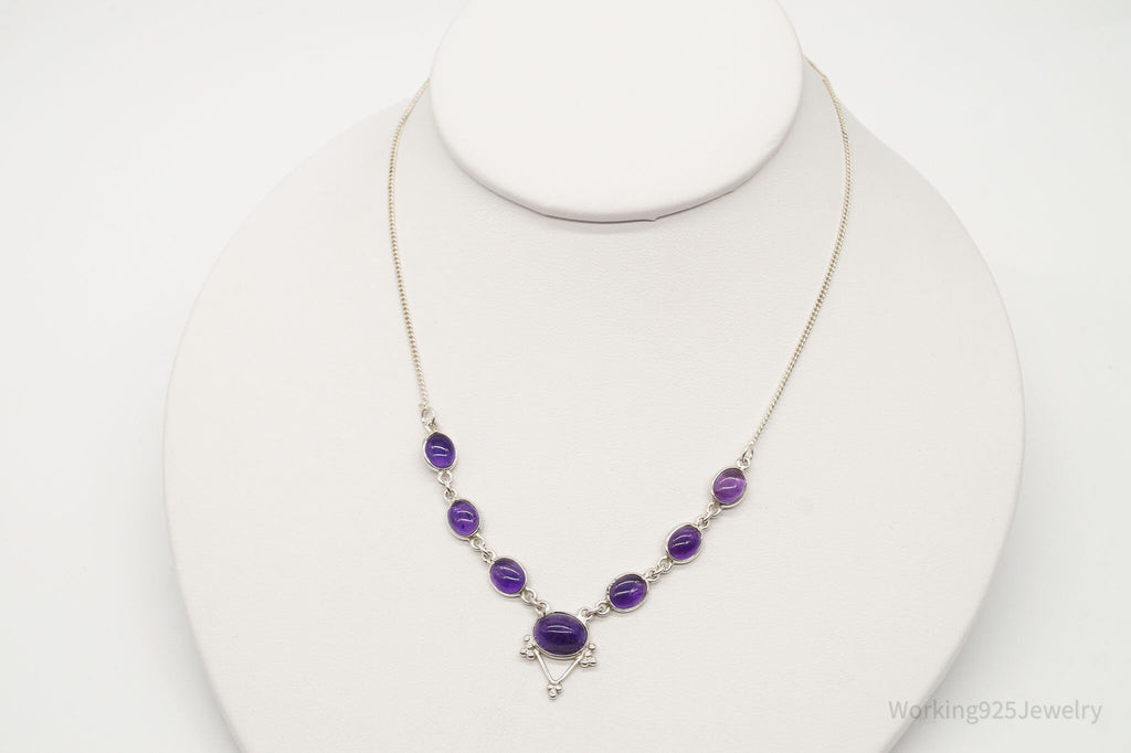Vintage Amethyst Bib Style Silver Necklace | Jewelry > Necklaces > Pendants | Wiccan Center