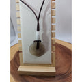 Quartz Lucky Pendant Leather Cord