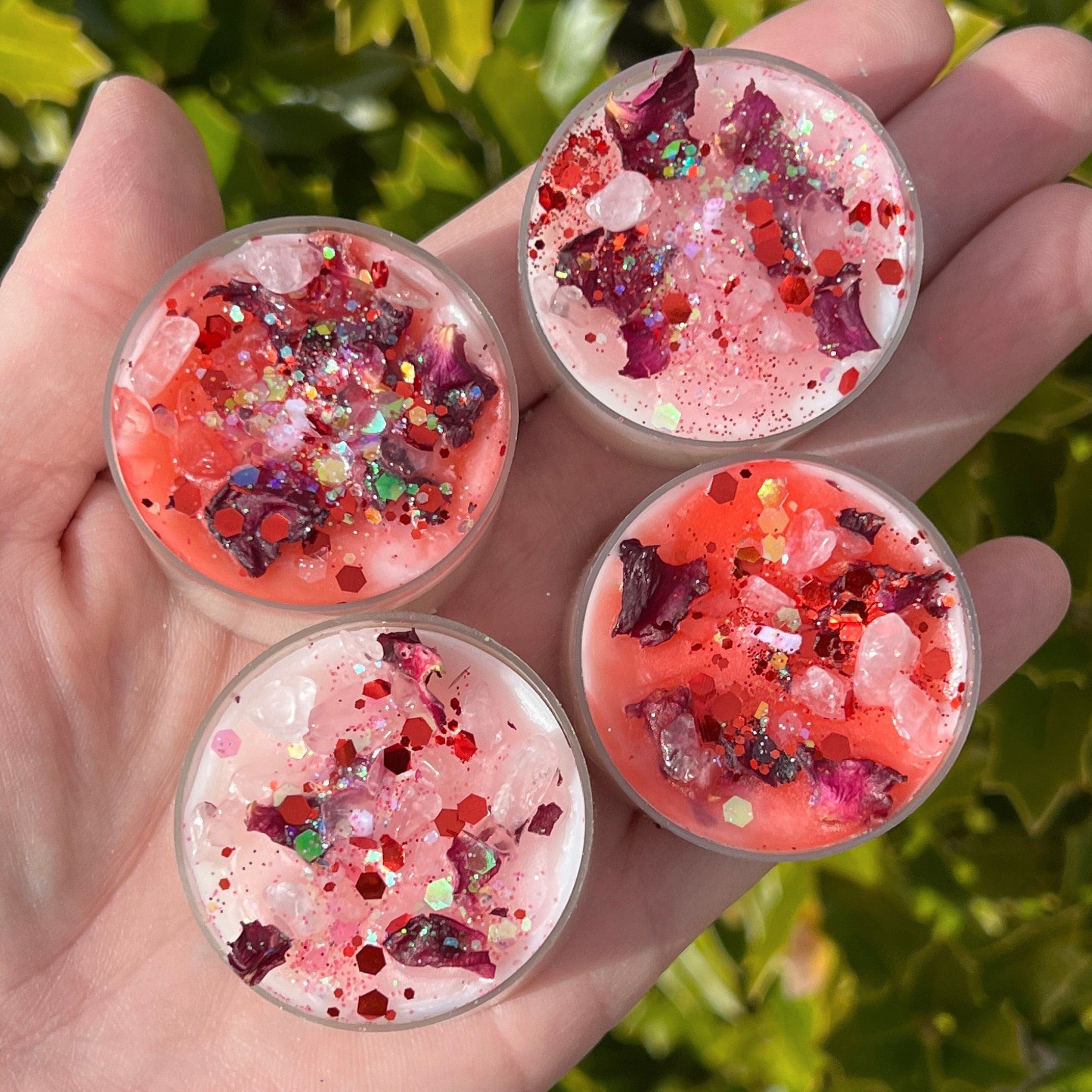 Aphrodite Love Spell Tea Lights: Rose Quartz Vegan Altar Candles | | Wiccan Center
