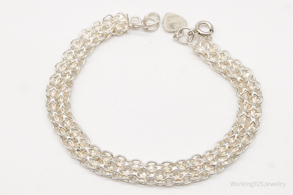 Vintage Hearts Mesh Chain Link Silver Bracelet | Jewelry > Bracelets | Wiccan Center