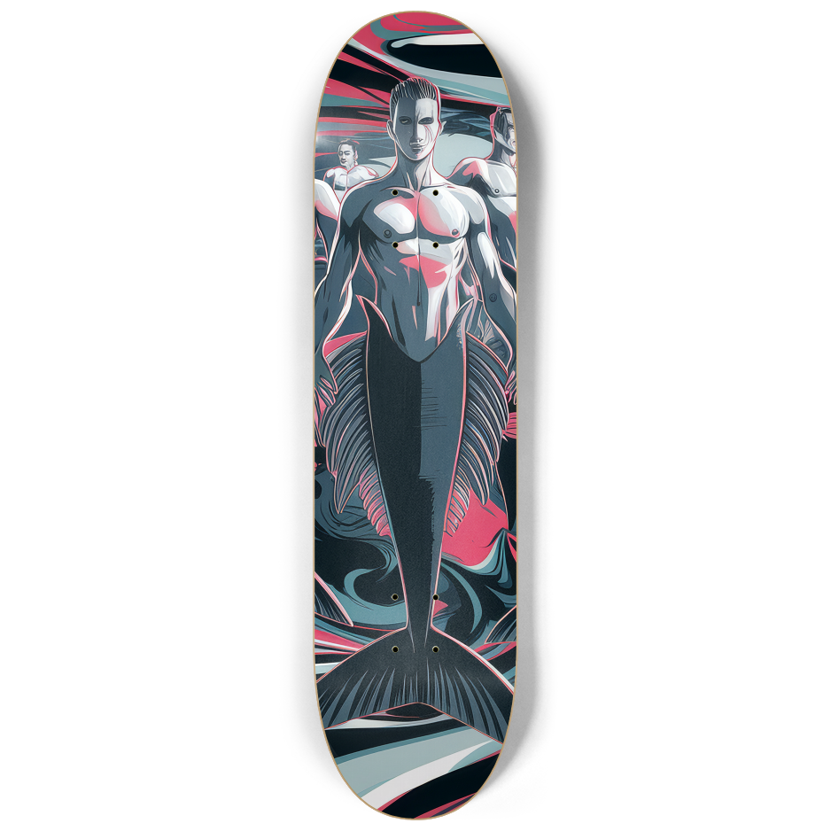 3 Skateboard Series Art - Merman Squad | Skateboard | Wiccan Center