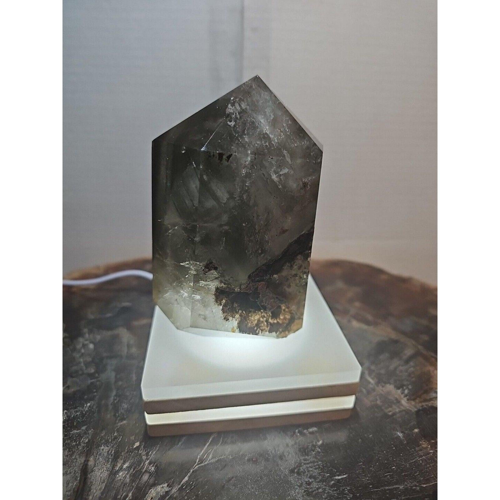 Green Ghost Phantom Quartz Crystal Obelisk — 1.73 lbs, Madagascar | CrystalCloud Company | Crystal Points & Towers | Wiccan Center