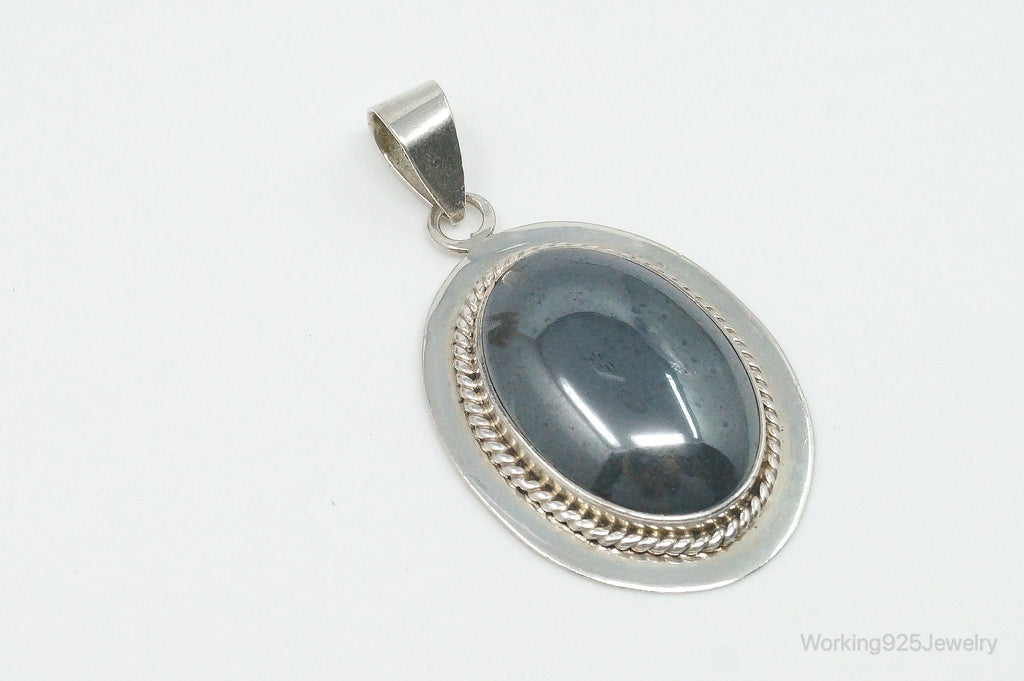 Vintage Large Hematite Sterling Silver Pendant | Jewelry > Necklaces > Pendants | Wiccan Center