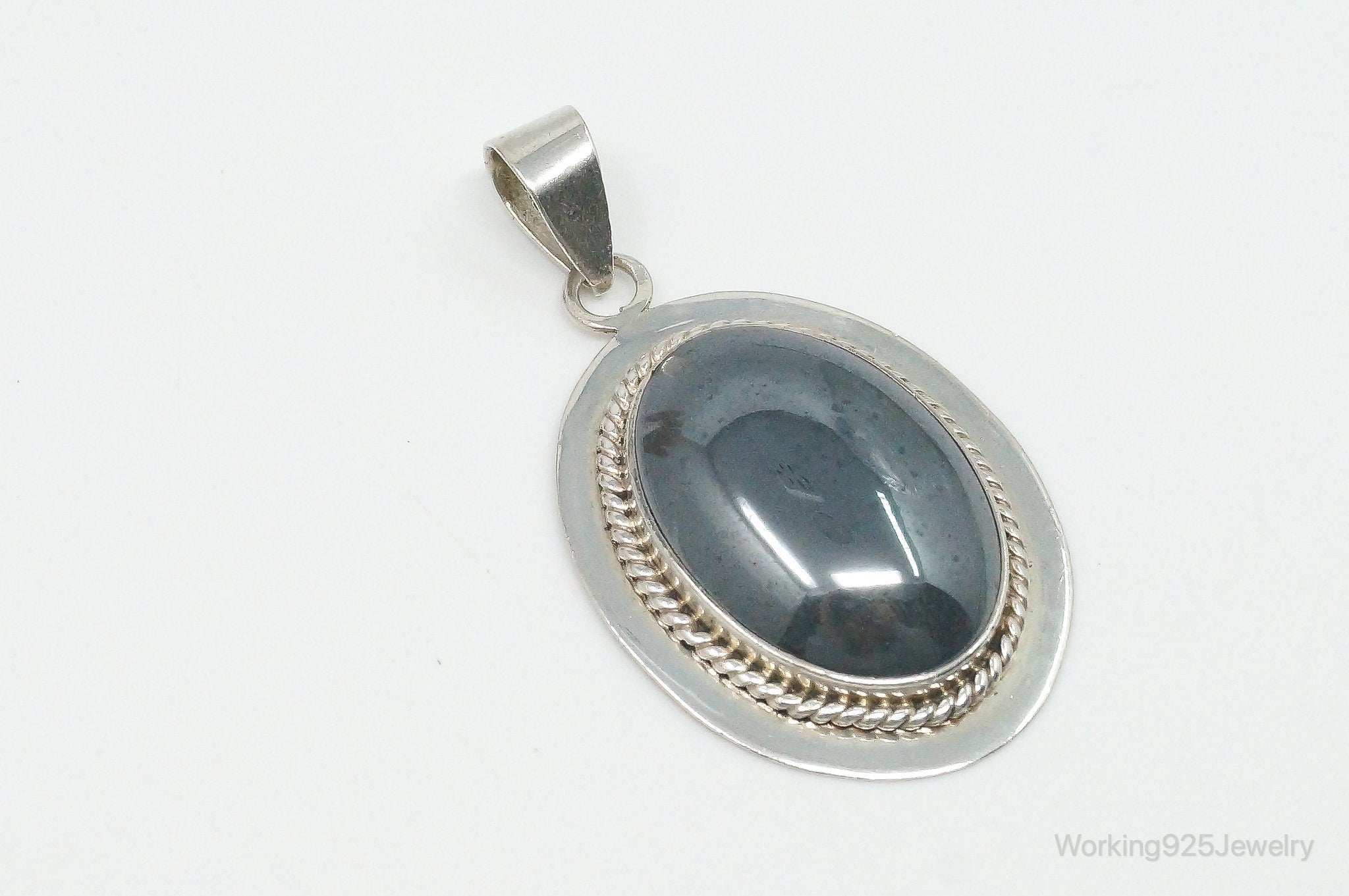 Vintage Large Hematite Sterling Silver Pendant | Jewelry > Necklaces > Pendants | Wiccan Center