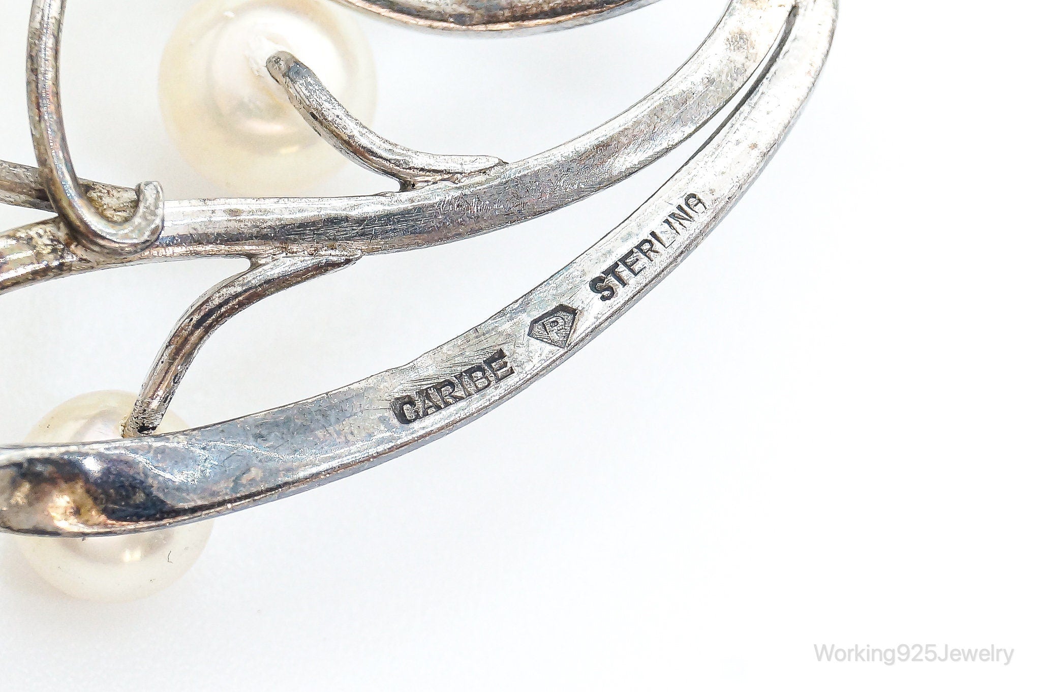 Large Antique Faux Pearl Sterling Silver Brooch Pin | Jewelry > Brooches, Pins & Clips | Wiccan Center