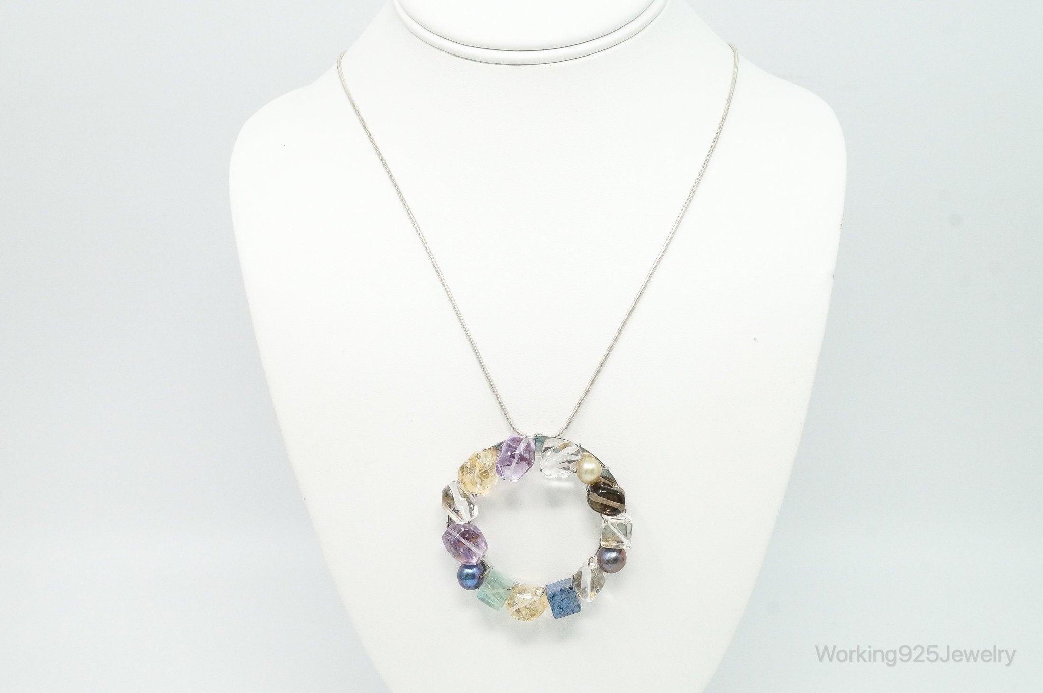 Rare Tracey Mayer Multi Gem Modernist Style Sterling Silver Necklace | Jewelry > Necklaces > Pendants | Wiccan Center