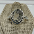 Sterling Silver Lined Herkimer Diamond Ring - Size 8 - Clarity, Intuition & Alignment | Rings | Wiccan Center
