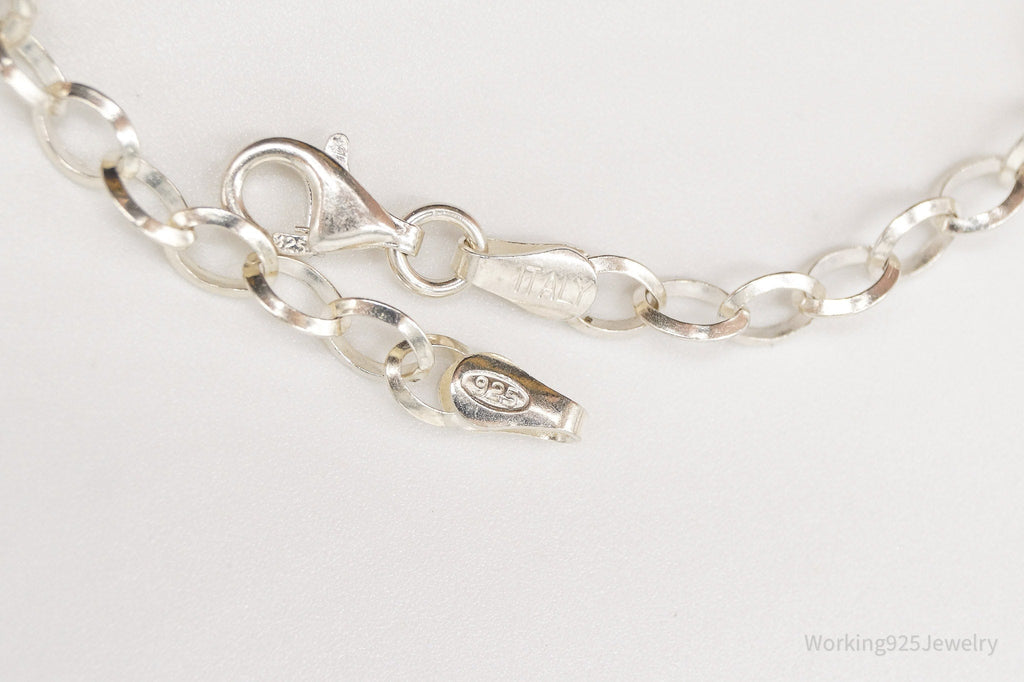 Vintage Italian Hearts Chain Link Sterling Silver Bracelet | Jewelry > Bracelets | Wiccan Center