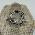 Sterling Silver Bezeled Herkimer Diamond Ring - Size 8 - Clarity, Intuition & Alignment | Rings | Wiccan Center