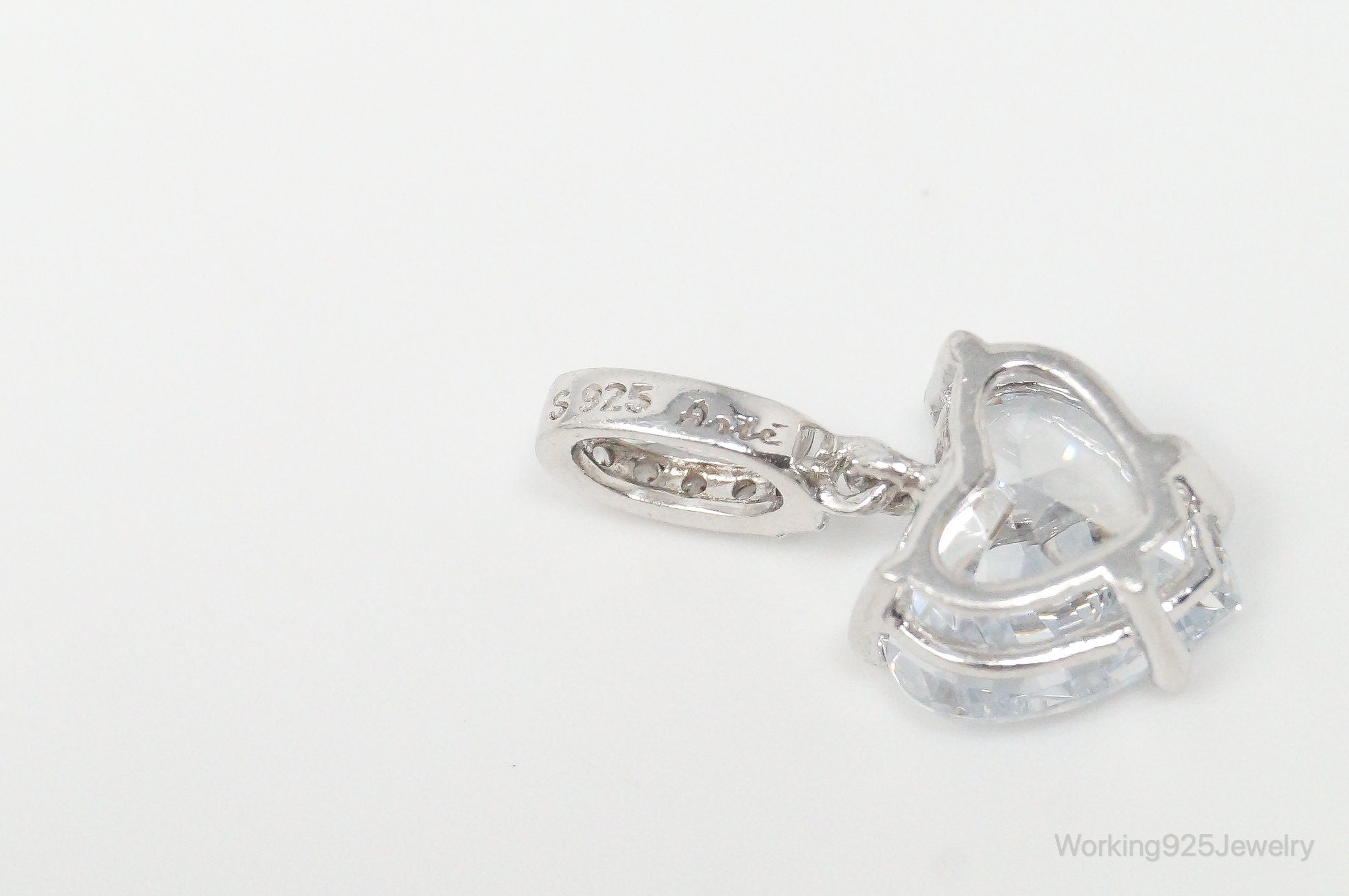 Vintage Heart Cubic Zirconia Sterling Silver Necklace Pendant | Jewelry > Necklaces > Pendants | Wiccan Center