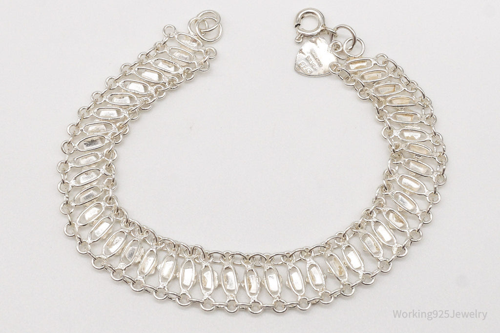 Vintage Hearts Mesh Chain Link Sterling Silver Bracelet | Jewelry > Bracelets | Wiccan Center