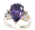 Vintage Purple & White Diamonique Sterling Silver Ring Size 6 | Jewelry > Rings | Wiccan Center
