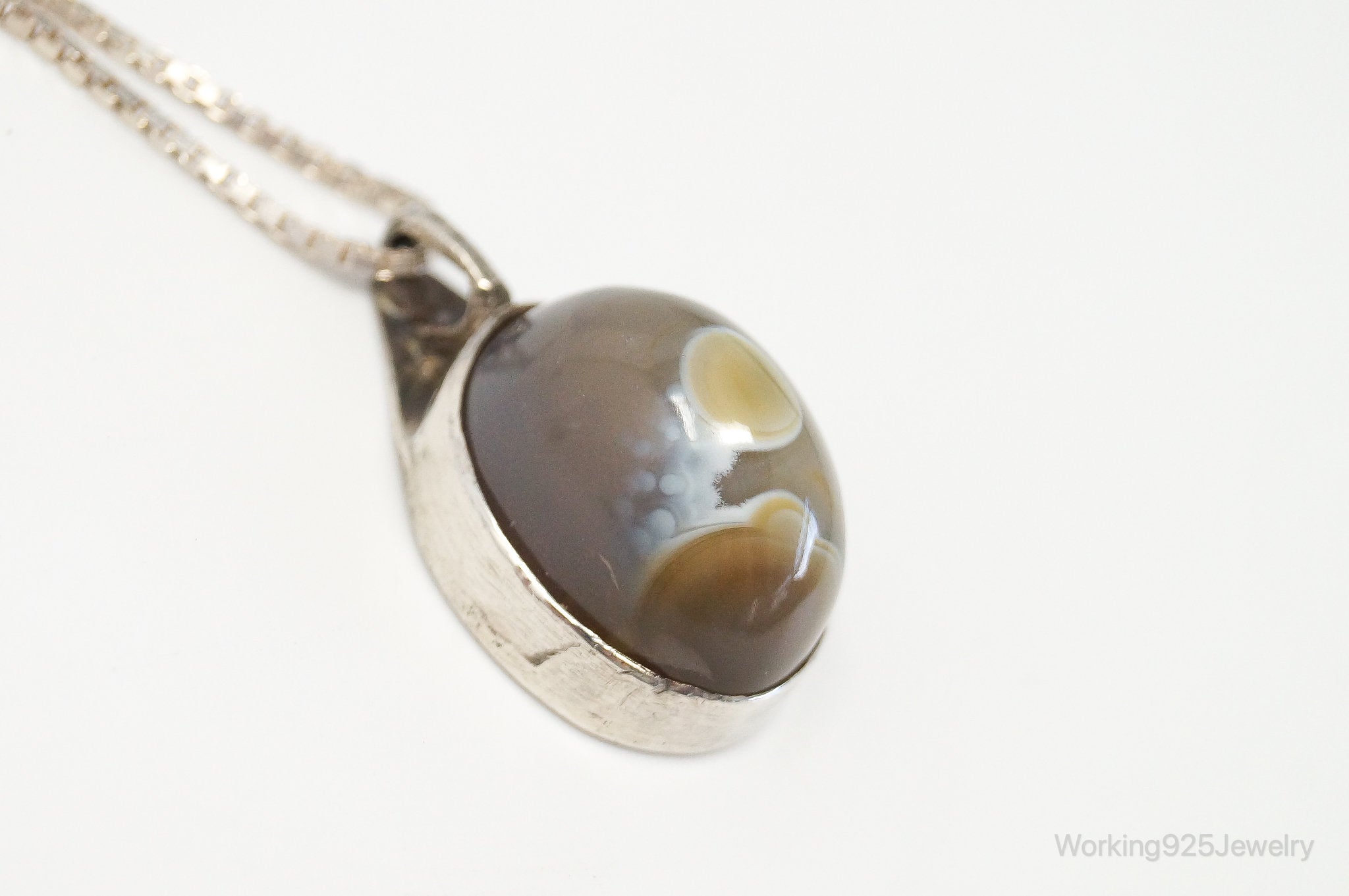 Vintage Agate Sterling Silver Necklace | Jewelry > Necklaces > Pendants | Wiccan Center