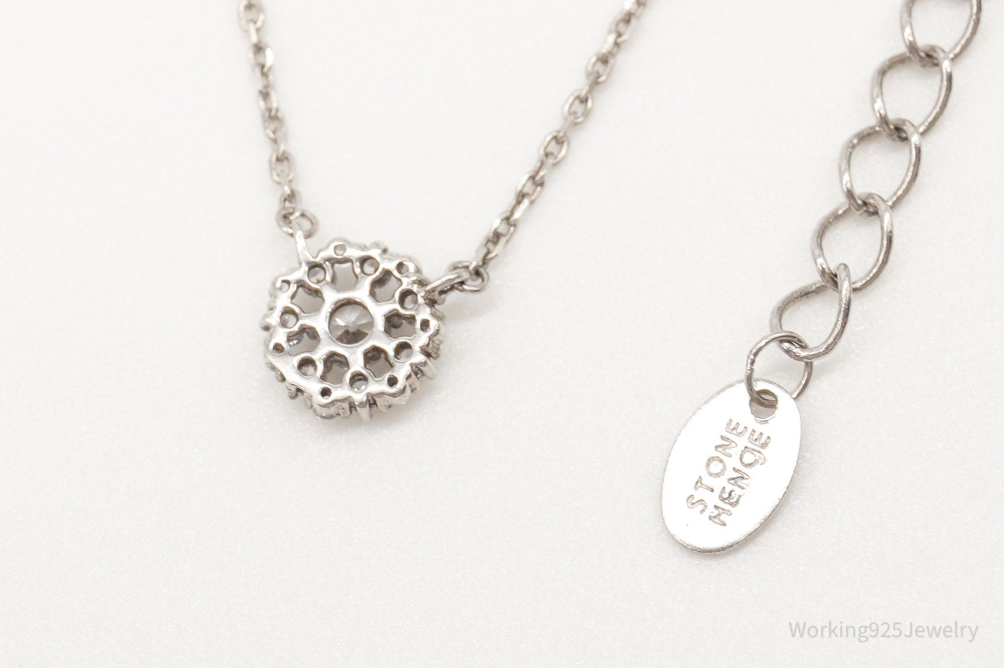 Vintage Cubic Zirconia Sterling Silver Necklace | Jewelry > Necklaces > Pendants | Wiccan Center