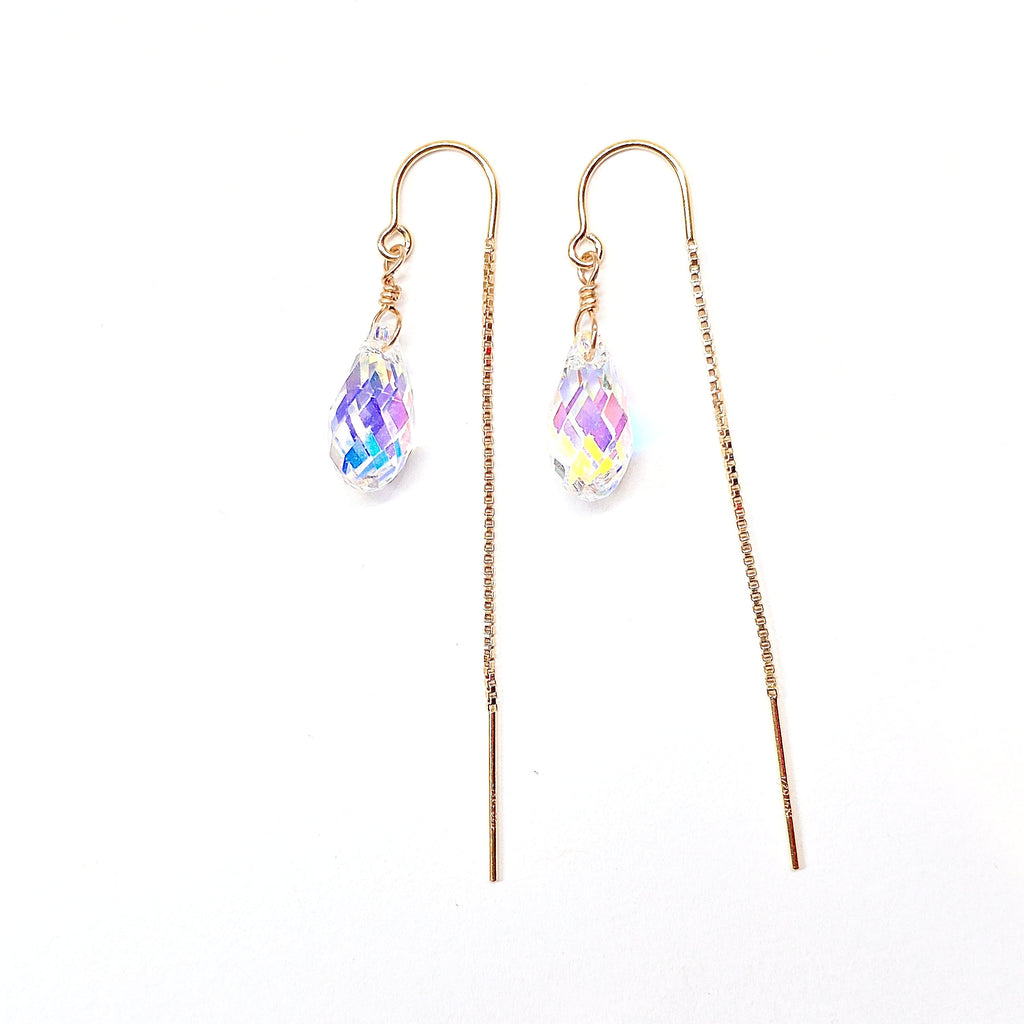 Swarovski Crystal Droplet Threader Earrings | earrings | Wiccan Center