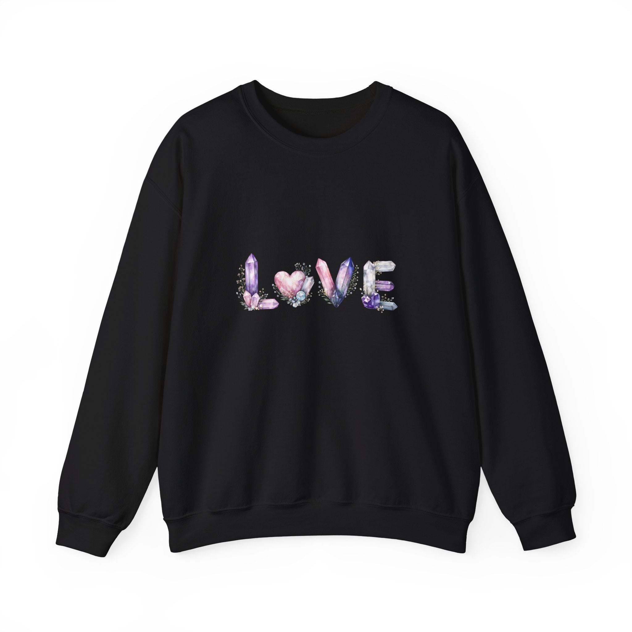 LOVE Crystal Letter Design | Sweatshirt | Wiccan Center