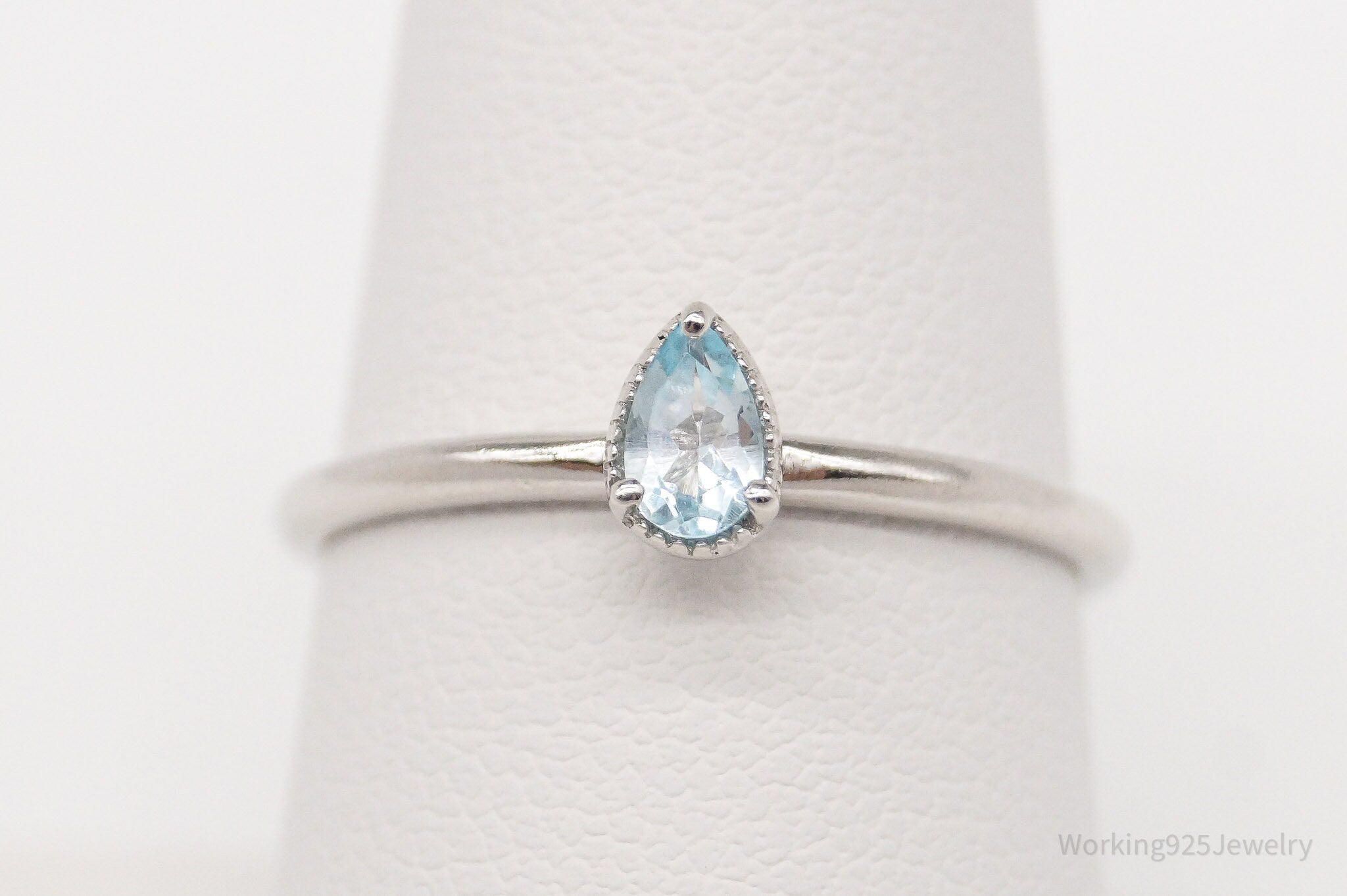 Vintage Blue Topaz Sterling Silver Ring - Size 8 | Jewelry > Rings | Wiccan Center