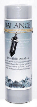 Balance Pillar w/Snowflake Obsi | Candle | Wiccan Center
