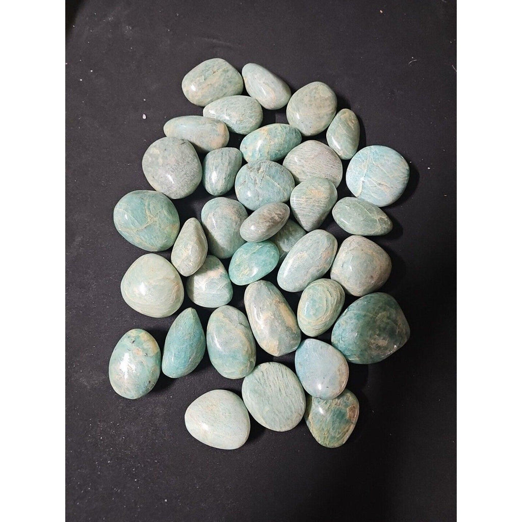 Green Amazonite Quartz Crystal Palm Stone — Large, Polished | CrystalCloud Company | Palm Stones & Tumbled Crystals | Wiccan Center