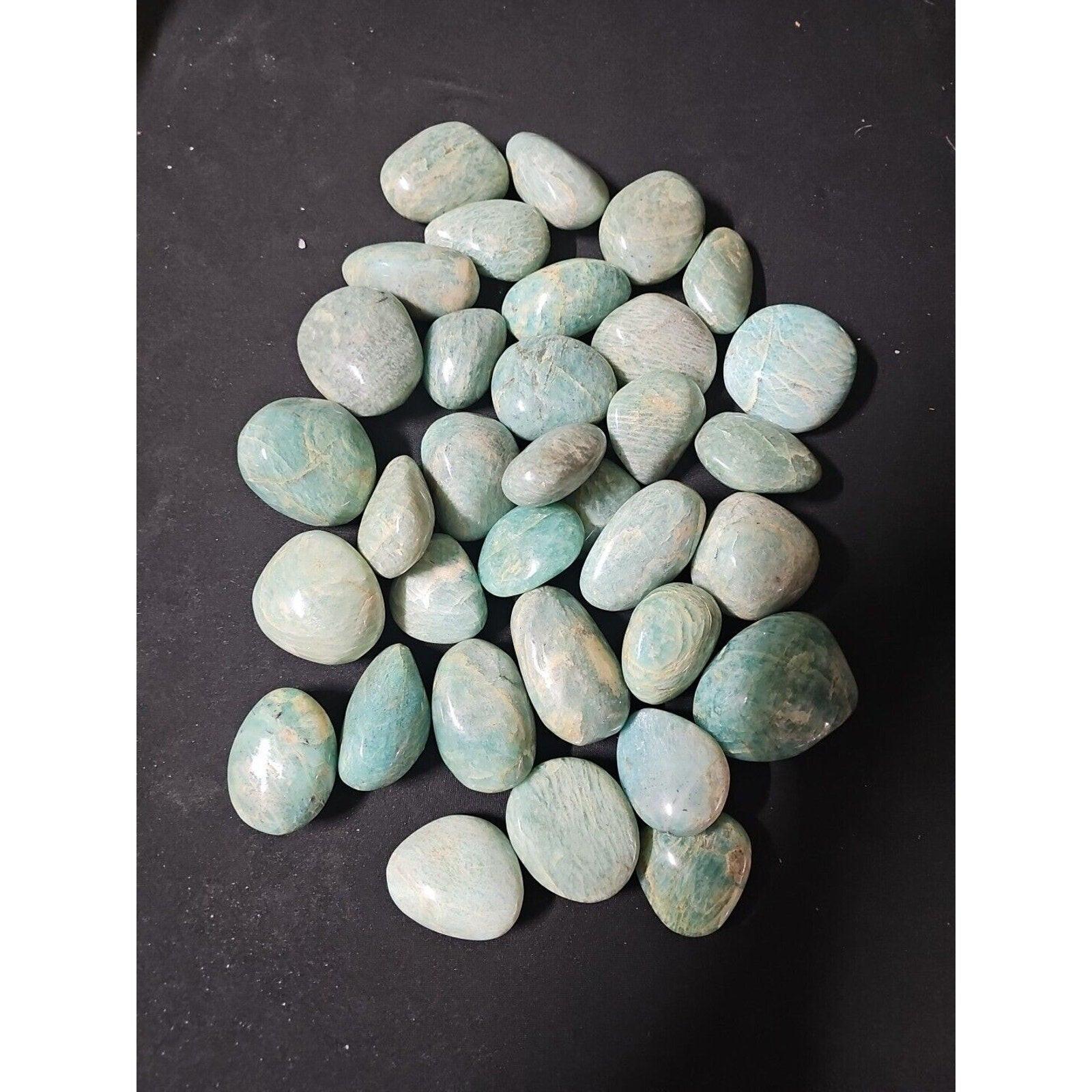 Green Amazonite Quartz Crystal Palm Stone — Large, Polished | CrystalCloud Company | Palm Stones & Tumbled Crystals | Wiccan Center