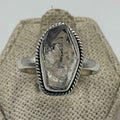 Sterling Silver Bezeled Herkimer Diamond Ring - Size 9 - Clarity, Intuition & Alignment | Rings | Wiccan Center