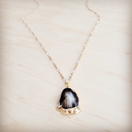 **Gilded Black Agate Necklace 257ma | Necklace | Wiccan Center