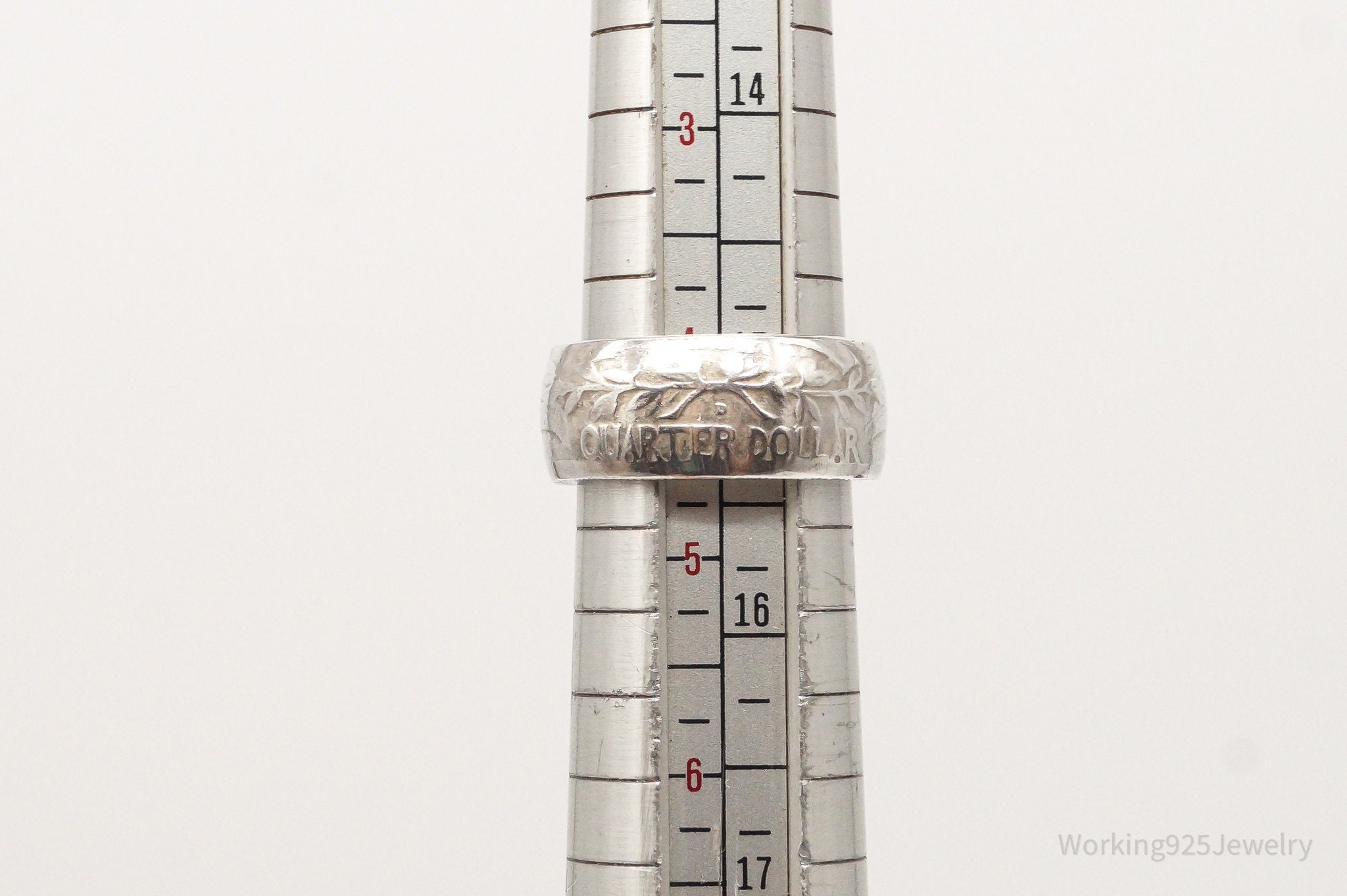 Vintage 1958 Washington Quarter Coin Silver Ring - Size 4.25 | Jewelry > Rings | Wiccan Center