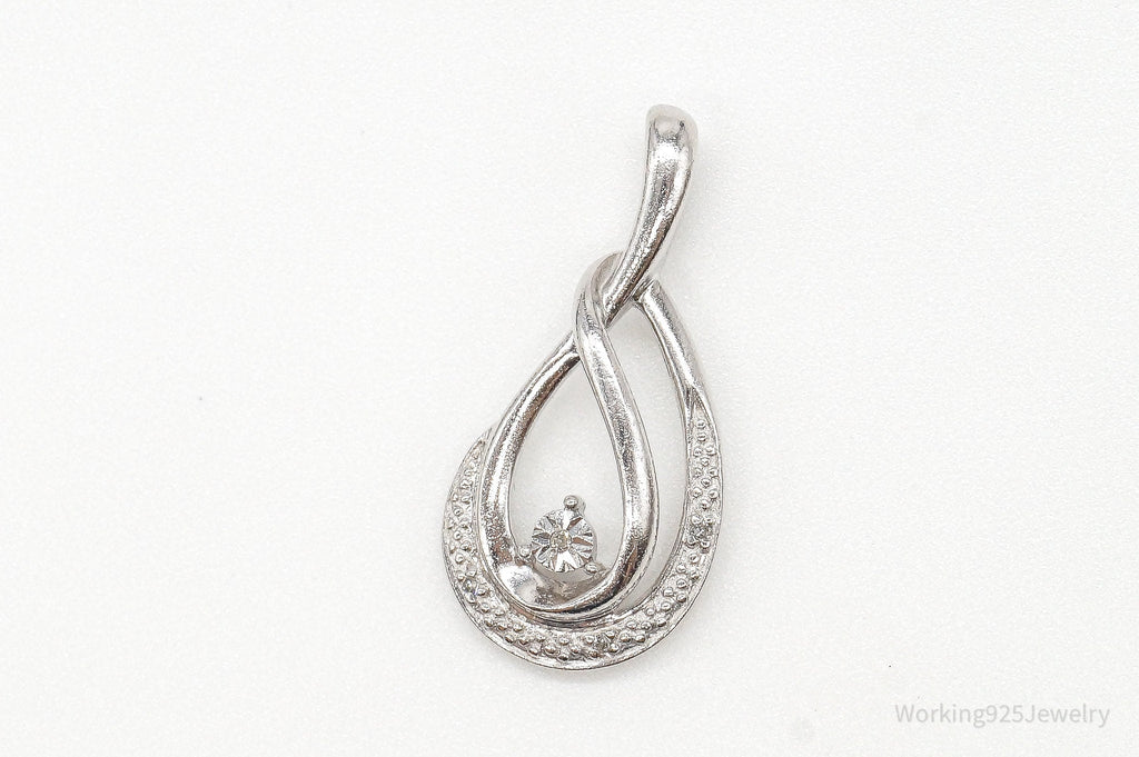 Vintage Designer 4 Diamond Sterling Silver Pendant | Jewelry > Necklaces > Pendants | Wiccan Center