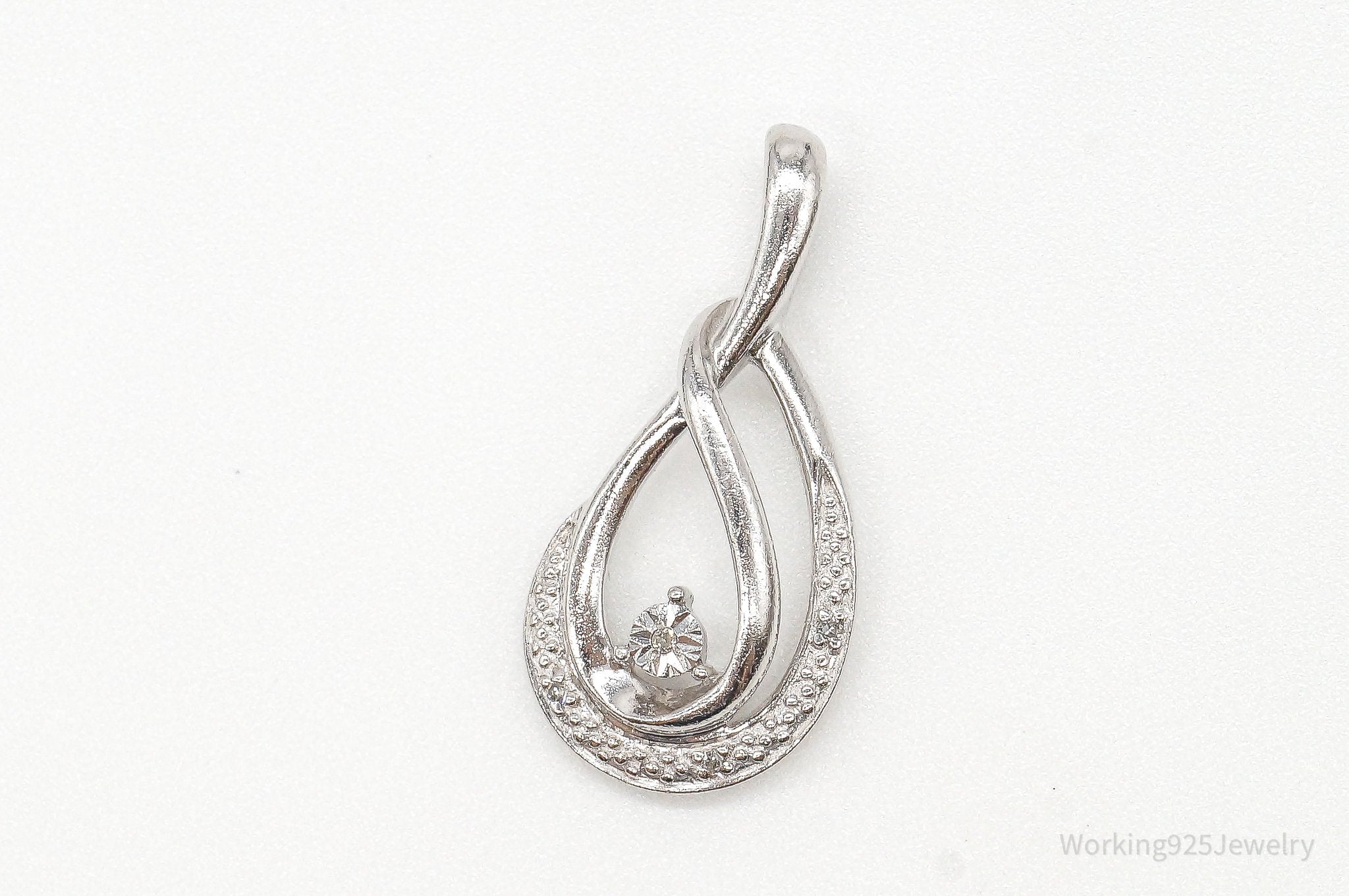 Vintage Designer 4 Diamond Sterling Silver Pendant | Jewelry > Necklaces > Pendants | Wiccan Center