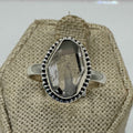 Sterling Silver Bezeled Herkimer Diamond Ring - Size 9 - Clarity, Intuition & Alignment | Rings | Wiccan Center
