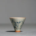 Ceramic Hand Painted Bamboo Hat-Shaped Small Teacup