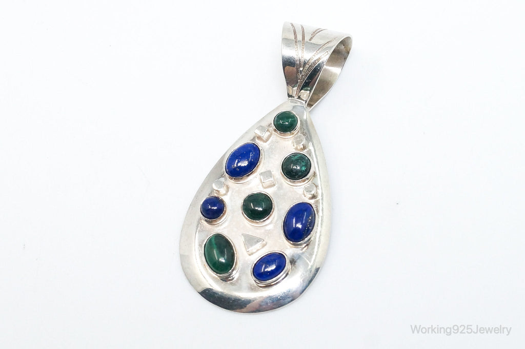 Large Desert Rose Trading Lapis Lazuli Malachite Sterling Silver Pendant | Jewelry > Necklaces > Pendants | Wiccan Center