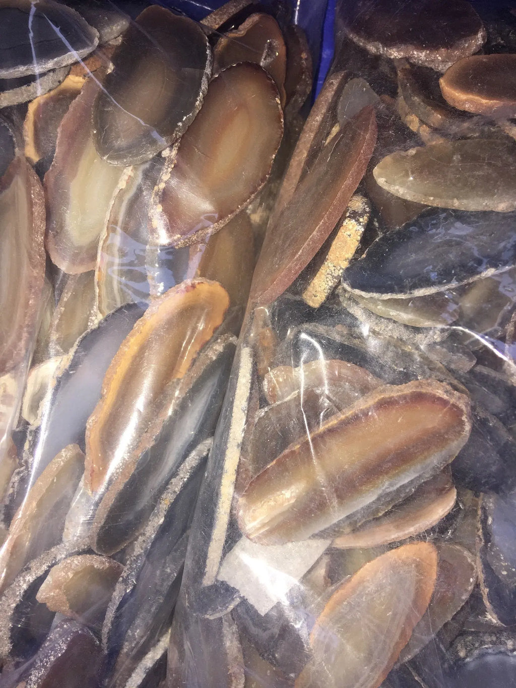 Agate Slice ( 3 Pcs ) (2-3 Inches Long) Size #0 Grade A Oblong Natural Crystal Slab Polished Sliced Agates Escort Place Card Coaster Amazing Crystals