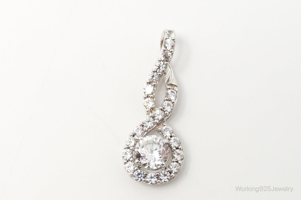 Vintage Art Deco Cubic Zirconia Sterling Silver Necklace Pendant | Jewelry > Necklaces > Pendants | Wiccan Center